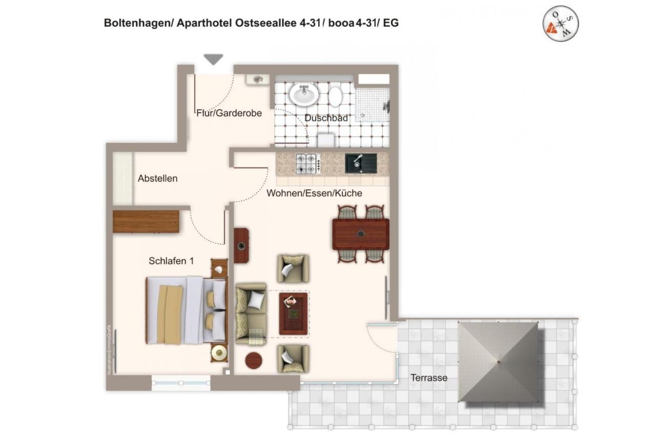 Aparthotel Ostseeallee Aparthotel Ostseeallee 4-31 Boltenhagen  Eksteriør billede